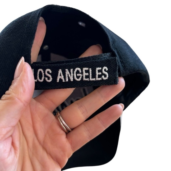 Los Angeles Hat Black Adjustable Baseball Cap LA California Streetwear Casual - Picture 10 of 13